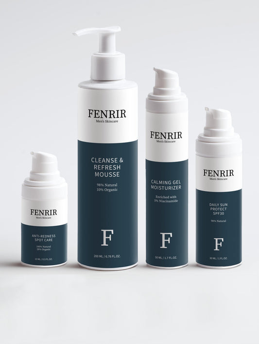 Sensitive Skin Bundle, Set, Acne, Cleanser, Moisturizer, sunscreen - FENRIR MEN'S SKINCARE